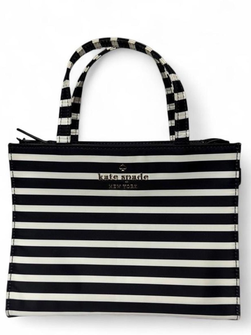 kate spade black and white striped tote